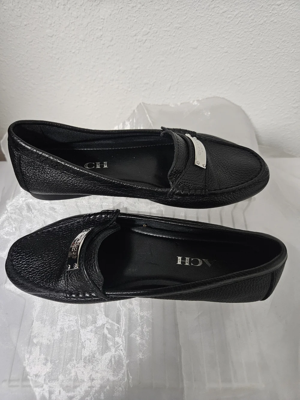 Coach Black Leather Driving Loafers